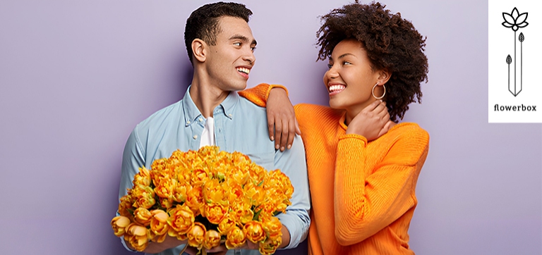 Luxury flowers online from Flowerbox with elegant gifting designs