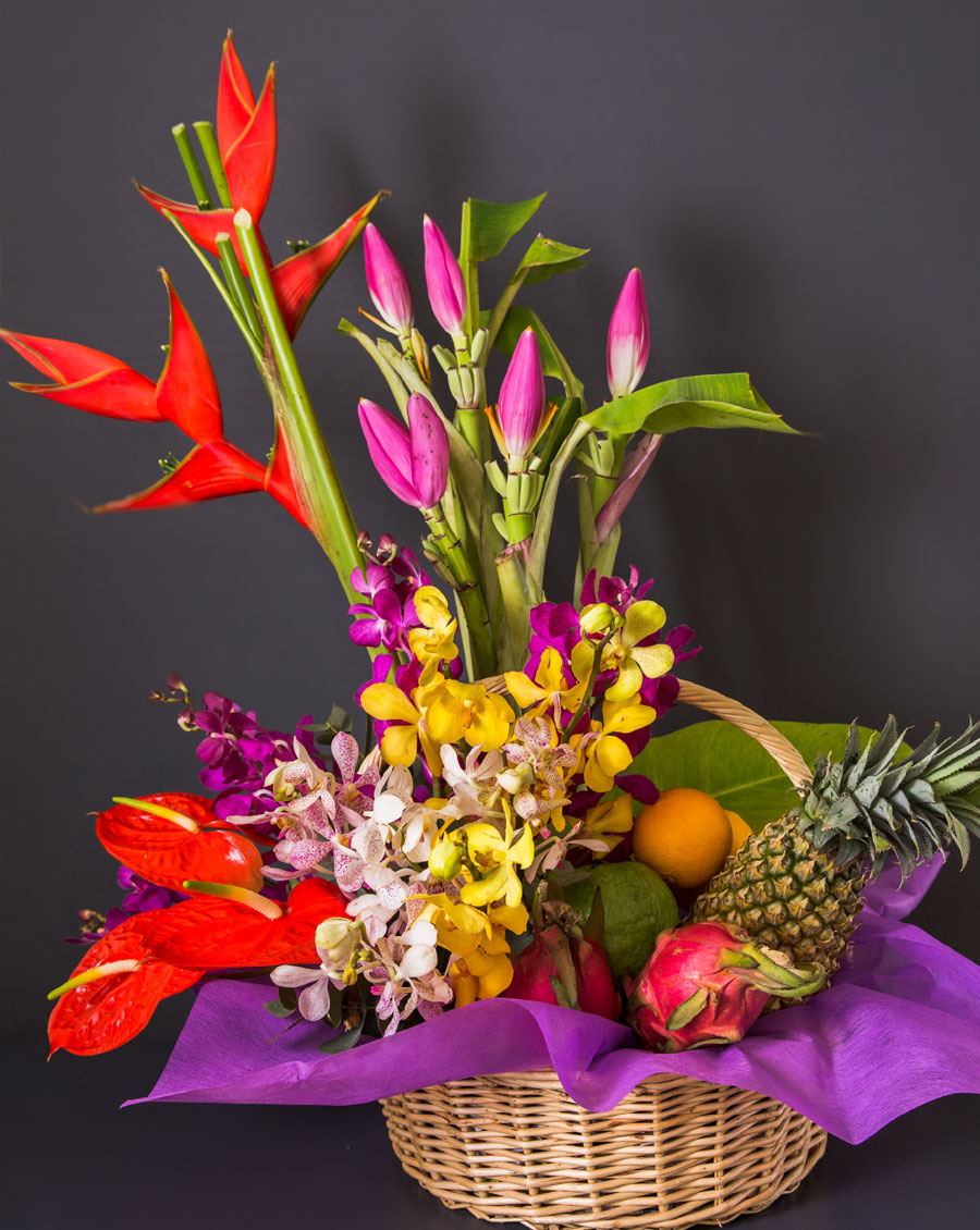 Tropical Fruit & Flower Basket